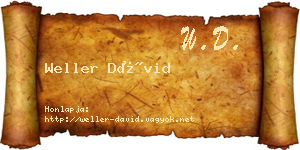 Weller Dávid névjegykártya